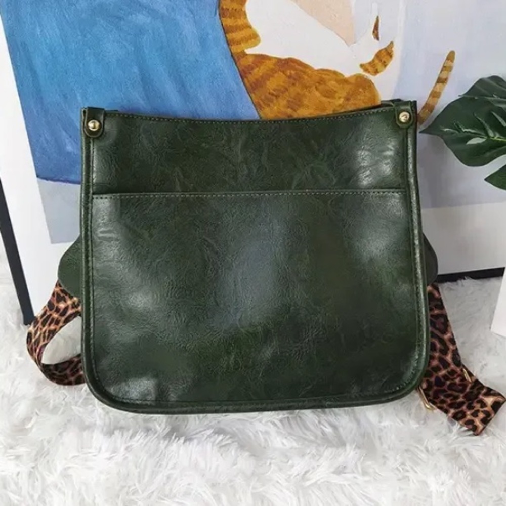 Leopard Strap Crossbody Bag